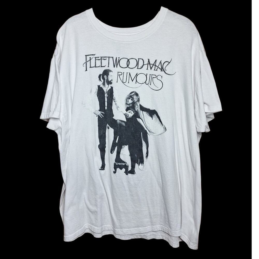 Fleetwood Mac Rumors graphic print tee album band tee white/black 2XL unisex